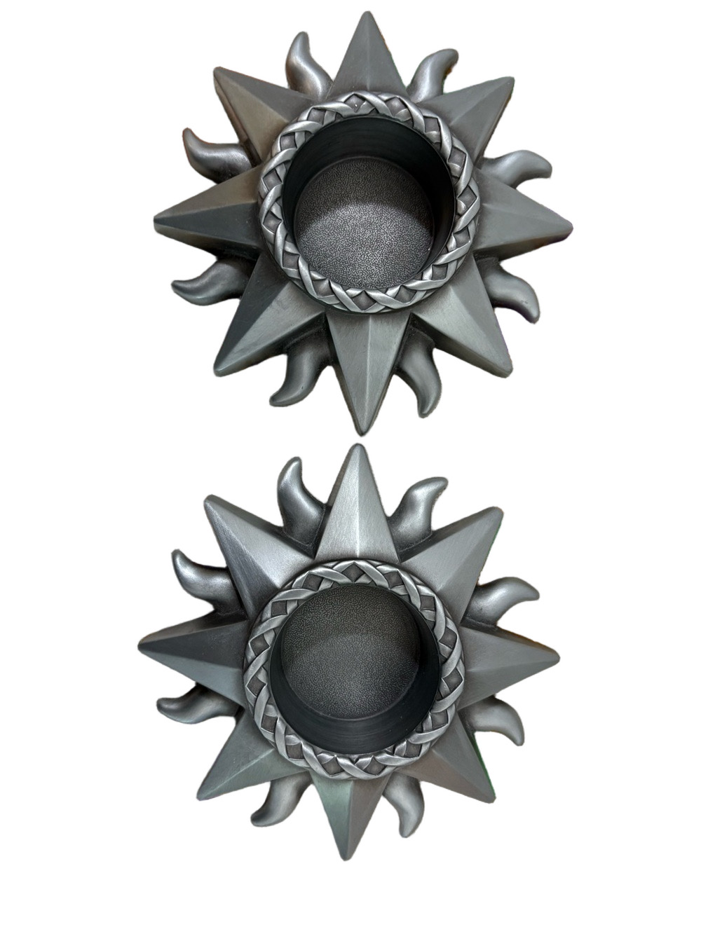 Vintage Sunburst Celestial Moon & Sun Votive Tealight Candle Holders